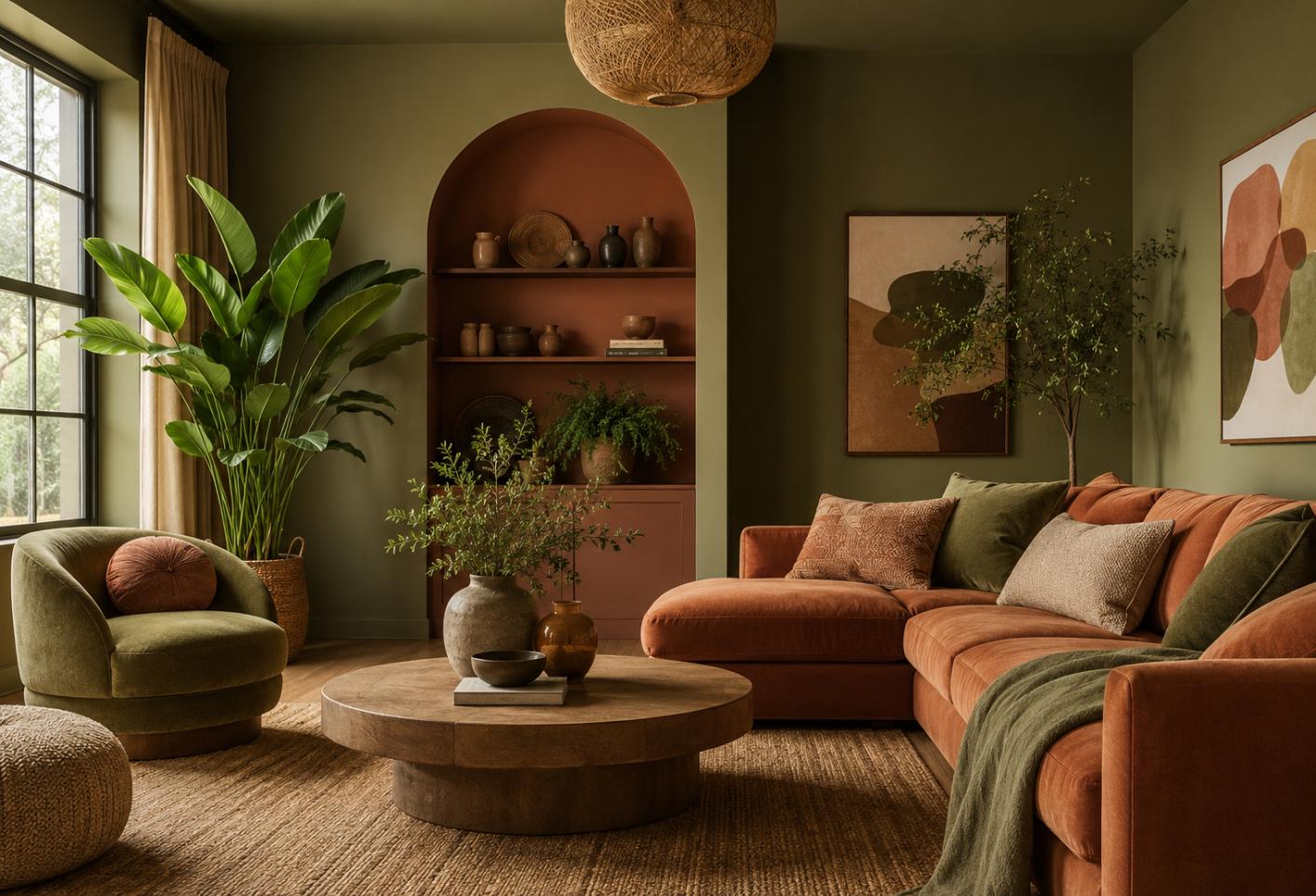 Warm Terracotta Living Room Retreat